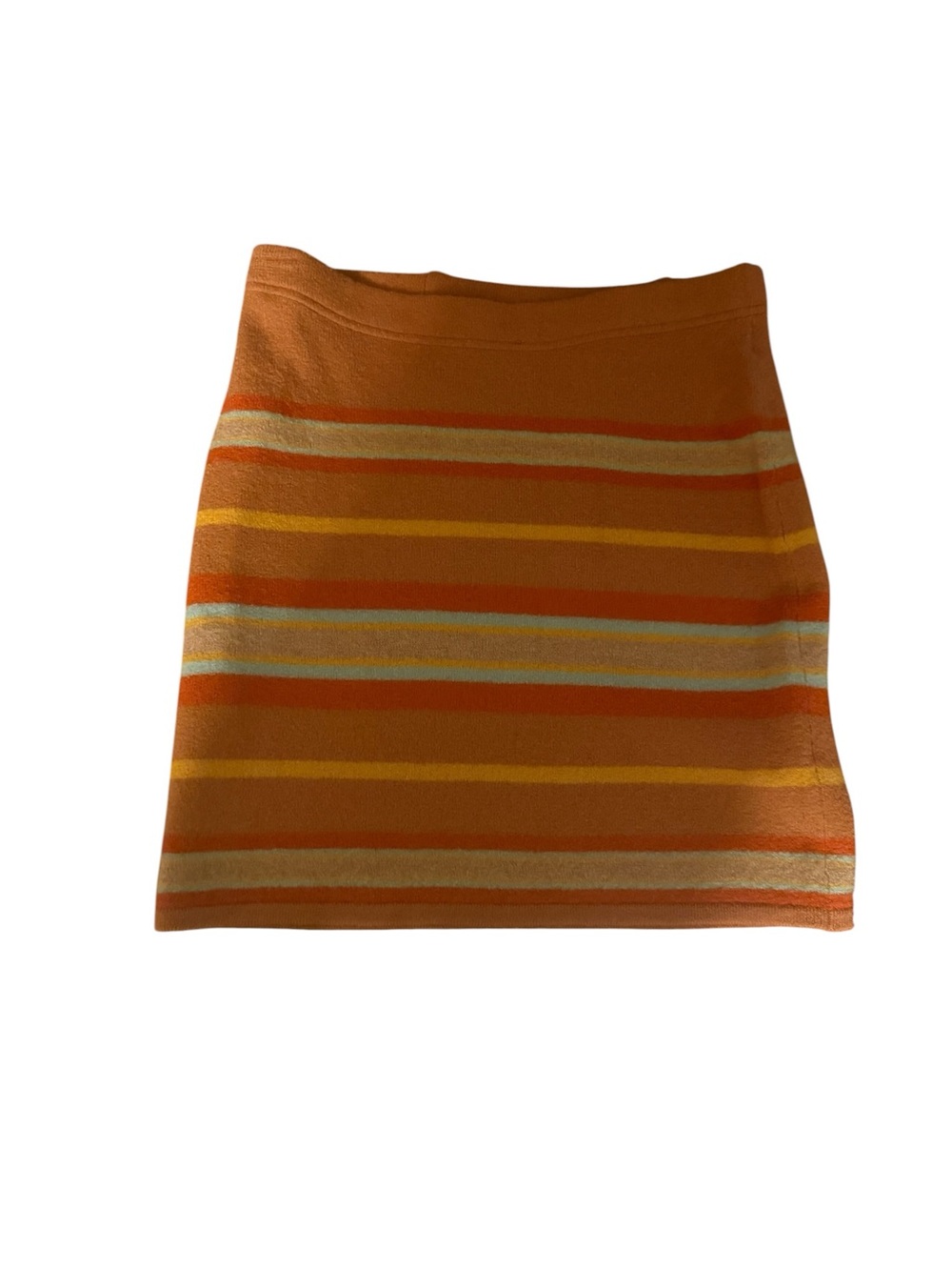 Toad&Co Striped Knit Mini Skirt in Orange and Mustard Yellow Size Small  NWT - Picture 3 of 5